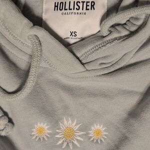 Hollister Boxy Cropped Hoddie in Sage Size XS